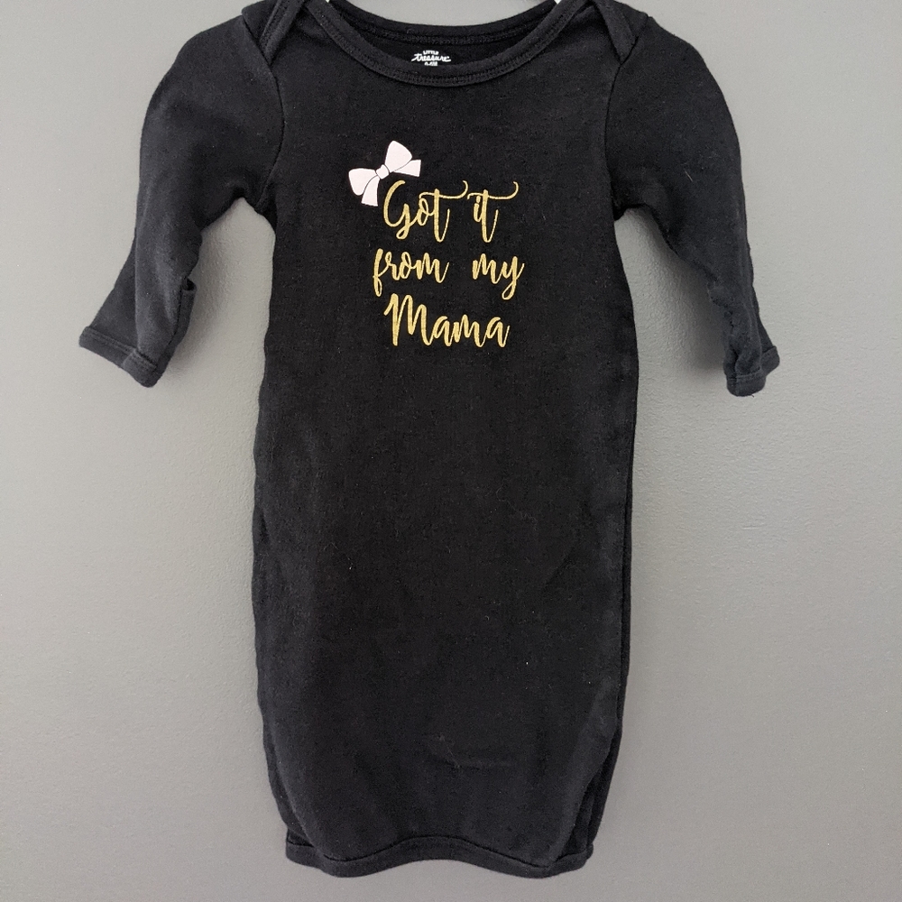 Got it from my mama black open bottom sleep gown